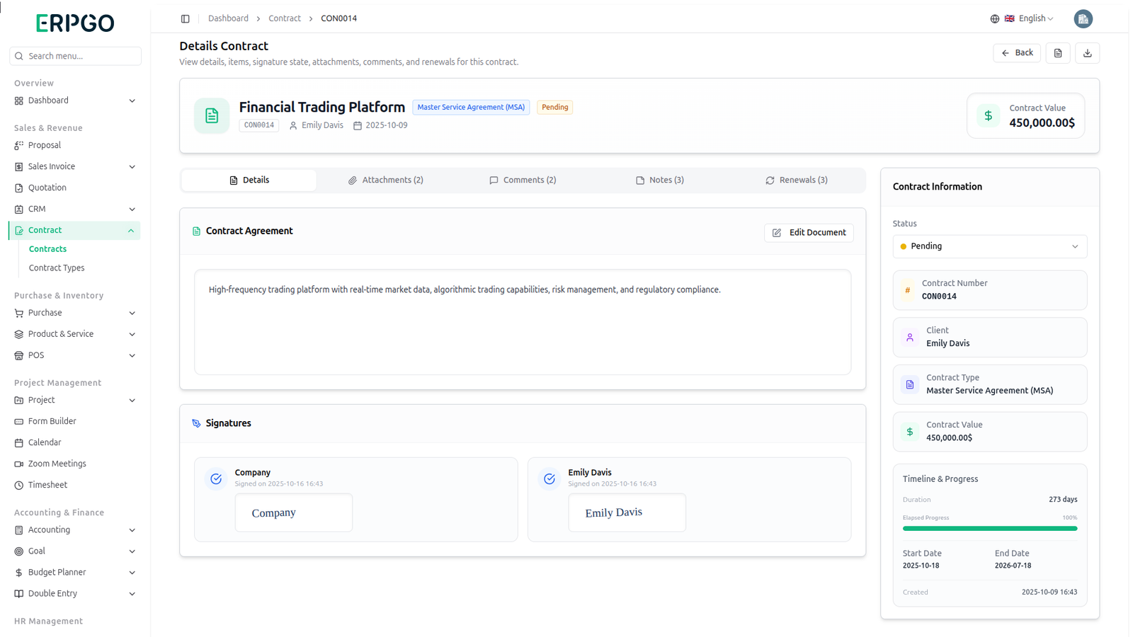 Gestion CRM et Deals ERPGO
