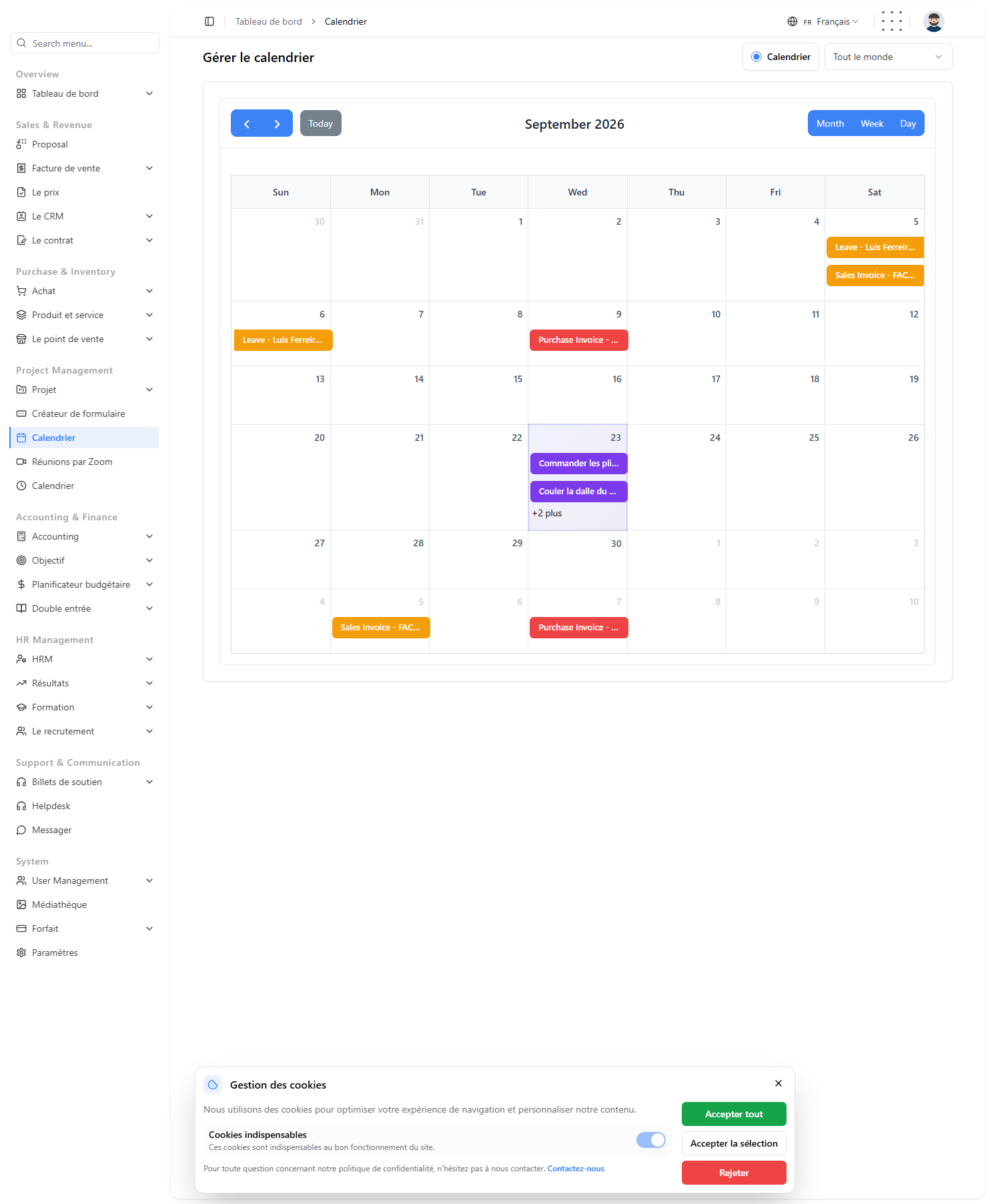 Le calendrier