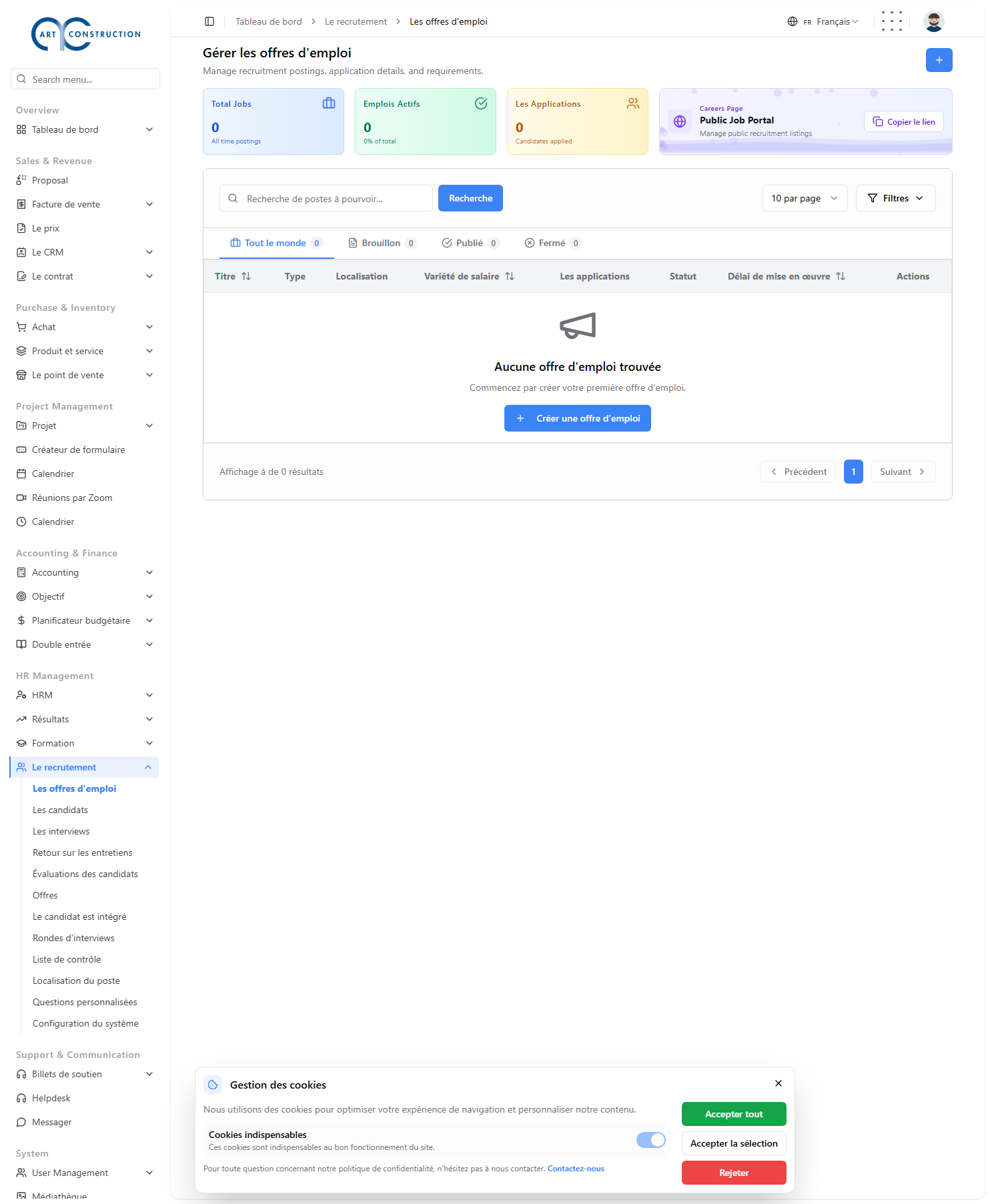Les offres d'emploi