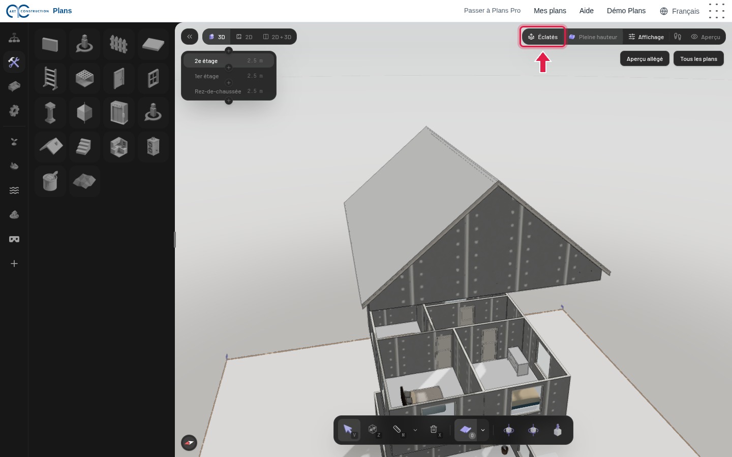 Étages éclatés en 3D
