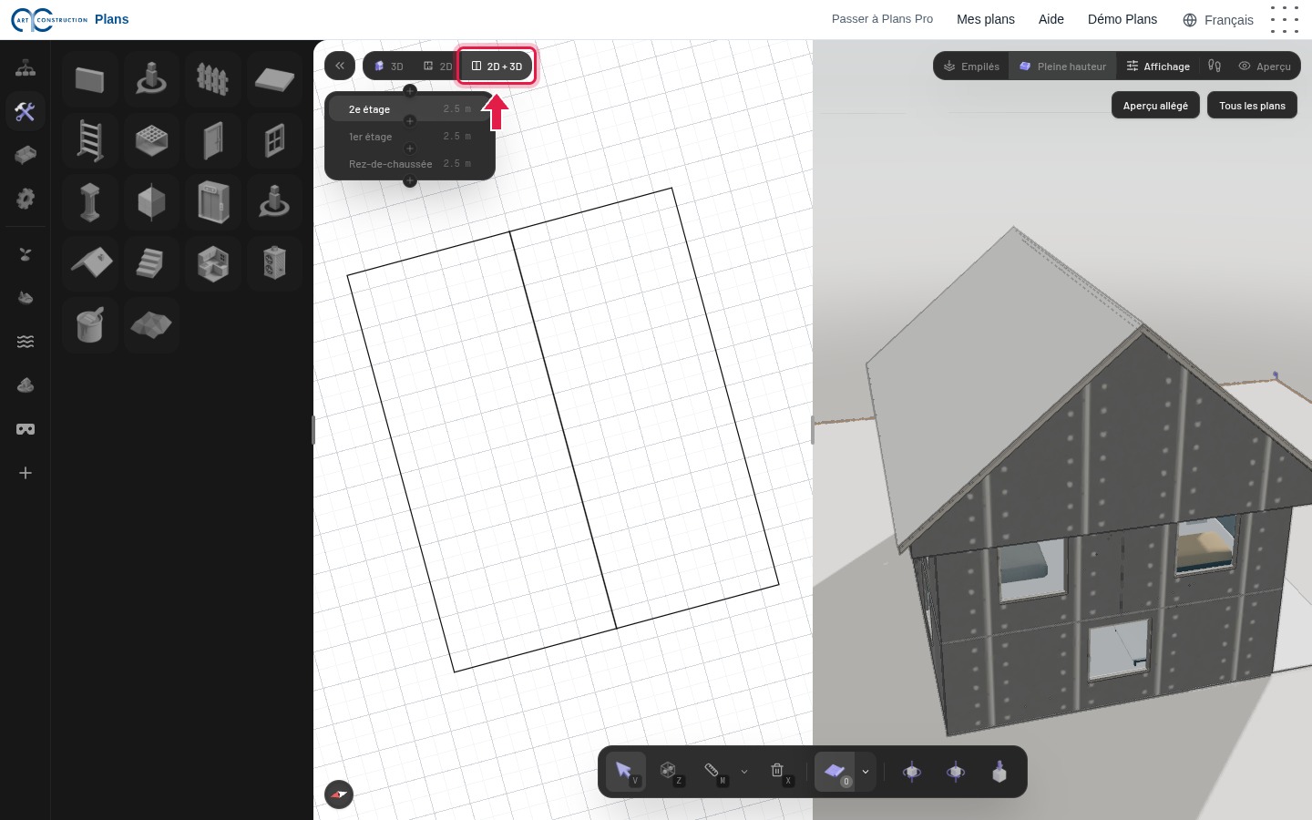 Vue 2D + 3D