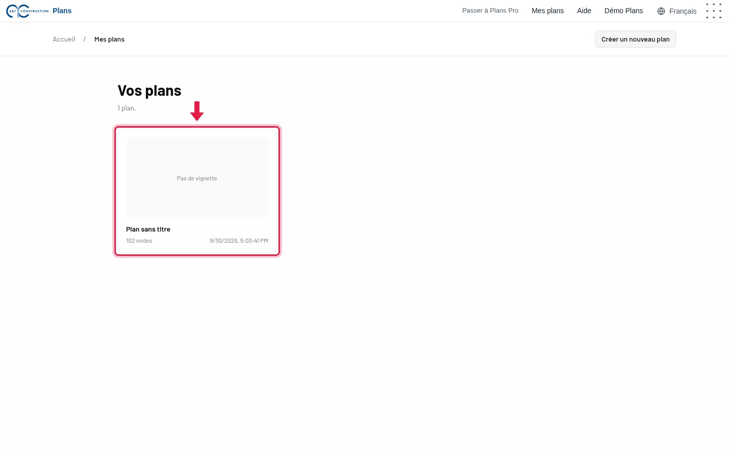 Liste des plans du compte